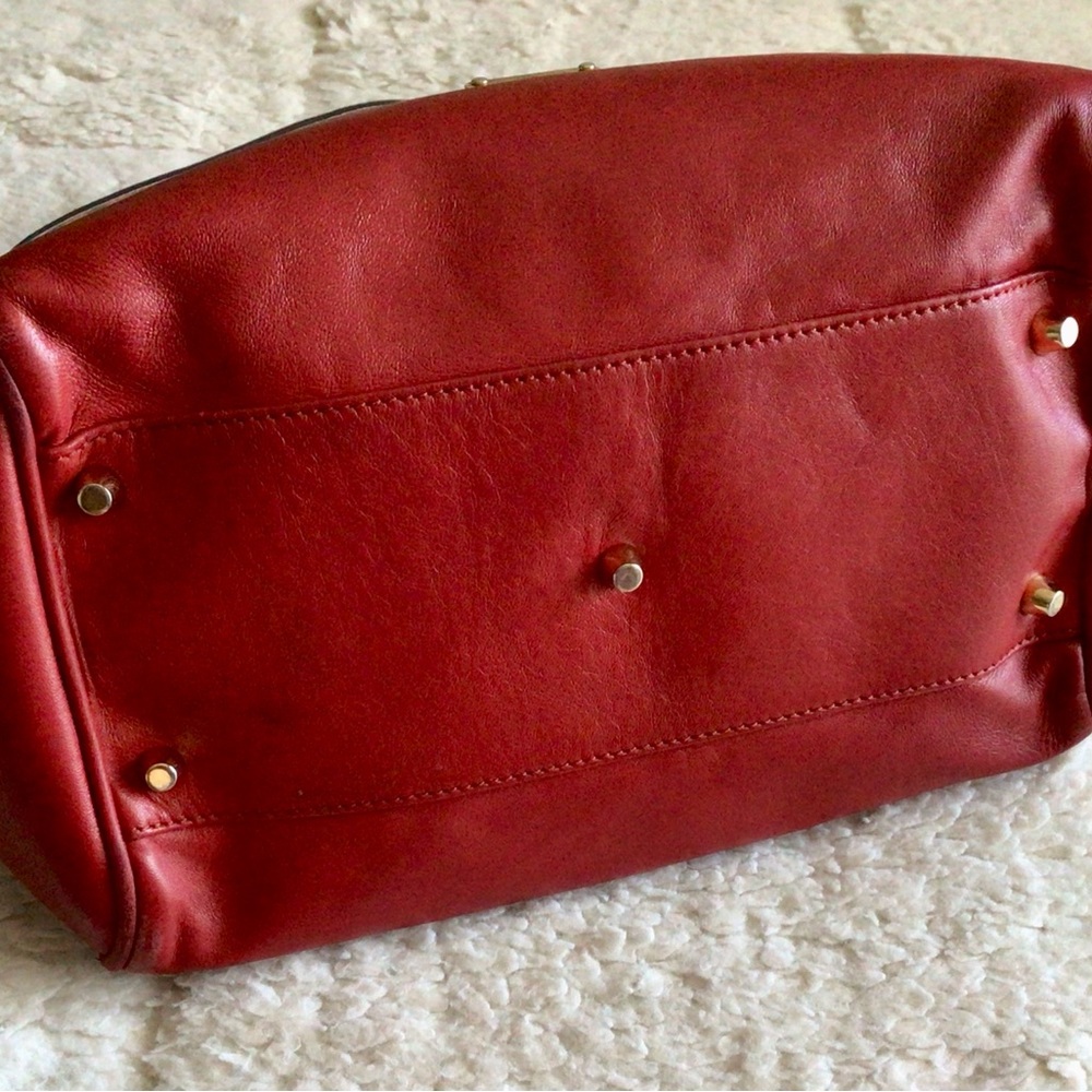 Burberry Calfskin Haymarket Check Small Canterbury Tote Red - Picture 14 of 15
